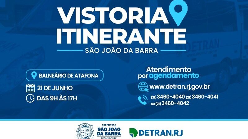 Vistoria itinerante estará em SJB no dia 21 de junho