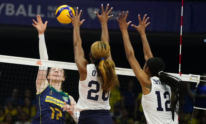 Vôlei feminino do Brasil perde para Estados Unidos na Liga das Nações