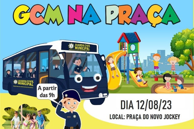 Guarda Civil Municipal na Praça neste sábado no Novo Jóquei