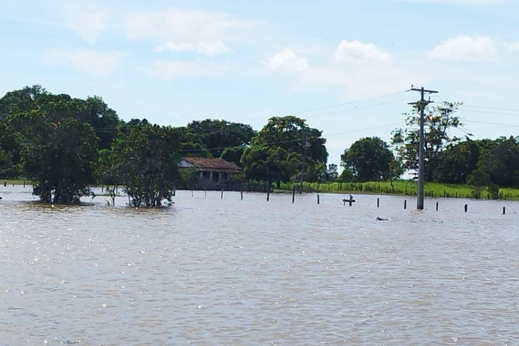 Trecho da RJ-196 é interditado em SFI devido o aumento do nível do Rio Paraíba
