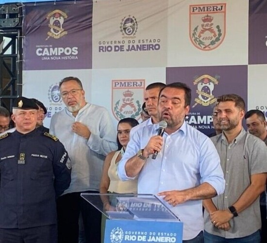 Castro lança em Campos mais um batalhão da PM e anuncia que vai recuperar ponte Barcelos Martins